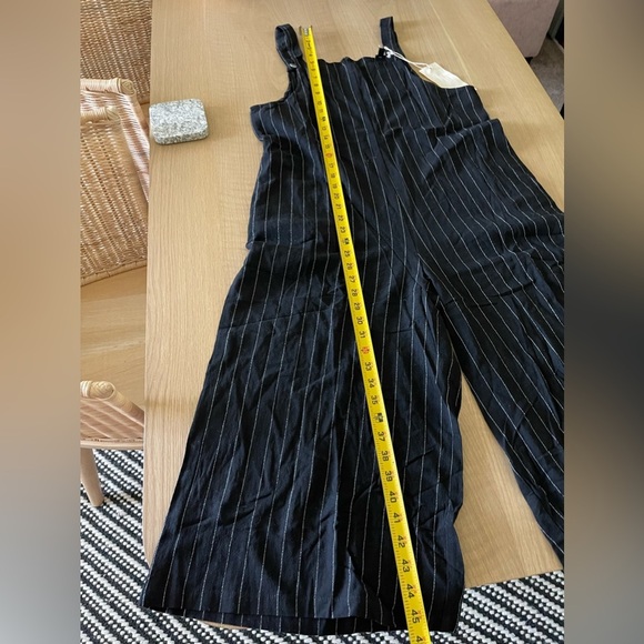 Joah Premium| Black Striped Wide-Leg Jumpsuit, Overall Straps, Size L•••… - Picture 12 of 12